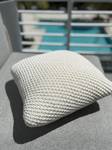Handmade Cable Knit Pillow Cover: Natural Cotton, Textured Weave - image 2