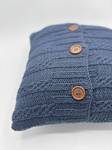 Slate Blue Cable Knit Pillow Cover: Handmade Cotton Cushion - image 4
