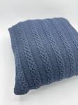 Slate Blue Cable Knit Pillow Cover: Handmade Cotton Cushion - image 5