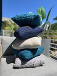 Slate Blue Cable Knit Pillow Cover: Handmade Cotton Cushion - image 10