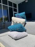 Teal Cable Knit Pillow Cover: Handmade Cotton Cushion with Wooden Buttons - image 11