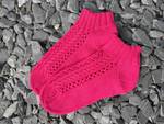Handknit Crimson Lace Ankle Warmers, Cotton Socks for Women - image 4