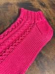 Handknit Crimson Lace Ankle Warmers, Cotton Socks for Women - image 8