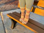 Handknit Roseate Ridge Socks, Wool Socks for Women - image 1