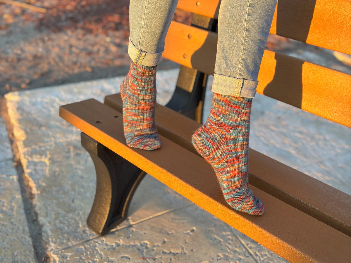 Handknit Miami Lights Socks, Wool Socks for Women