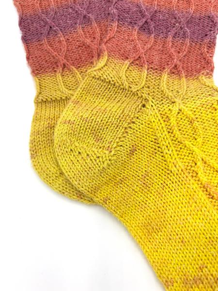Goldenrod Cable Knit Wool Women Socks