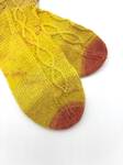 Goldenrod Cable Knit Wool Women Socks - image 5